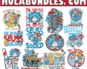 Dr. Suess Png Bundle, Dr. Suess Png, Cat In The Hat PNG, Dr. Suess Day Png, Miss Thing 1 Png, Dr Suess Clipart, Read Across America Png