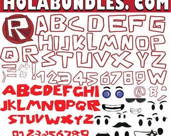 Roblox SVG | Roblox Alphabet PNG| Roblox TTF | Digital Download | Layered Bundle Files | Alphabet Letters and Numbers