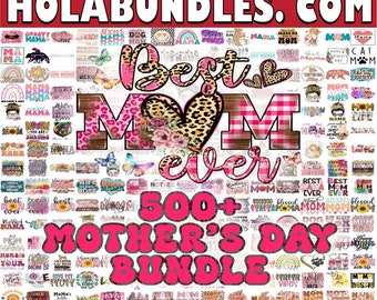 500+ bundle PNG per la festa della mamma, citazioni della mamma PNG, mamma png, file digitale, download istantaneo