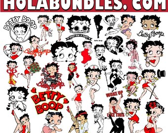 Betty Boop SVG Bundle,Betty Boop,SVG, Easy Cut,Tshirt print Betty Boop Png,Instant Download,Cricut Cut File,Silhouette, Cut File