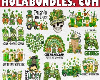 St. Patrick's Day Png Bundle, Retro St. Patrick Png, Shamrock Png, Irish Png, Lucky Mama, Saint Patrick's Shirt Design, Digital Download