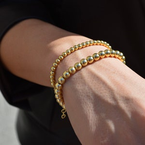 925 silver ball bracelet plated in 18k gold, ball bracelet, bead bracelet, minimal bracelets, unisex bracelet