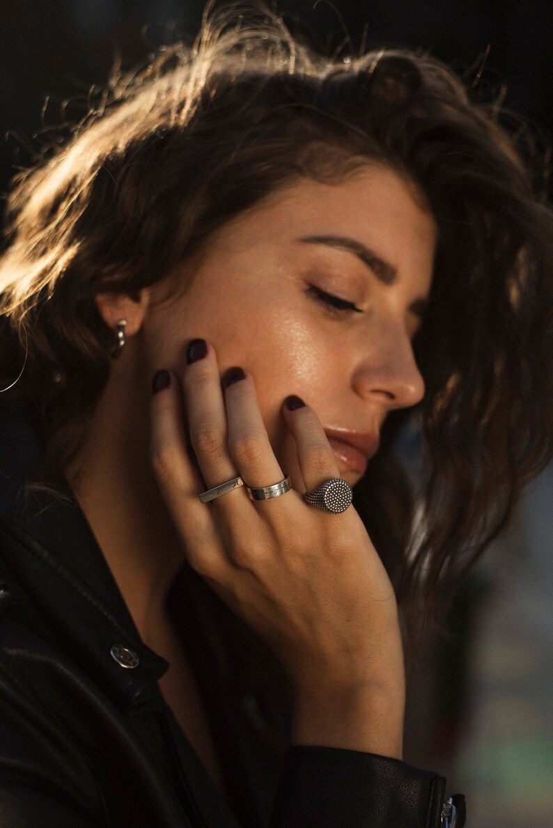 geometric ring Square ring in silver 925 square ring