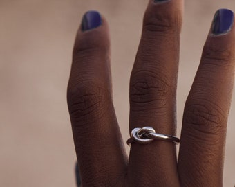 925 silver knot ring, promise ring, women&#39;s ring, love and friendship ring