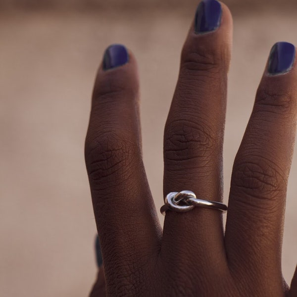 Bague noeud argent 925, bague promesse, bague femme, bague amour et amitié