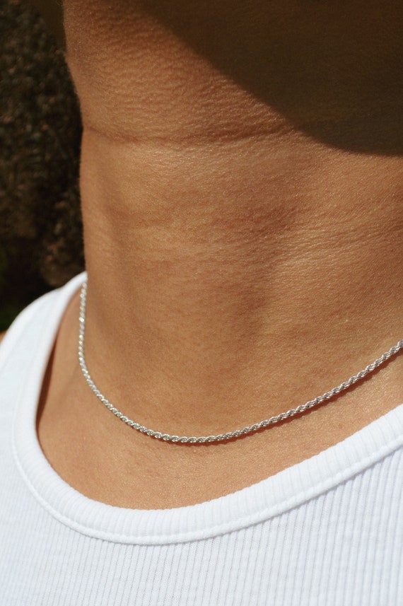 Collana funetta in argento 925 bagnata in oro 18 carati, collana a corda unisex, collana uomo e donna, collana minimal, collana intrecciata.