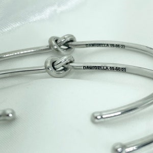 Starres Knotenarmband aus 925er Silber, Versprechensarmband, Damenarmbänder. Bild 8