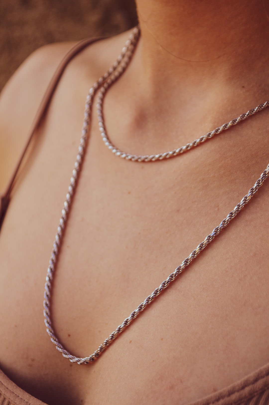 Collana Girocollo Uomo Collana In Argento Sterling 925 Puro - Catena Corda Italiana Lucida, Lunghezza Regolabile, Per Uomo/donna Argento Sterling Puro 16 - Foto 8