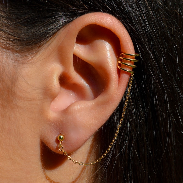 Ear Cuff With Chain Etsy