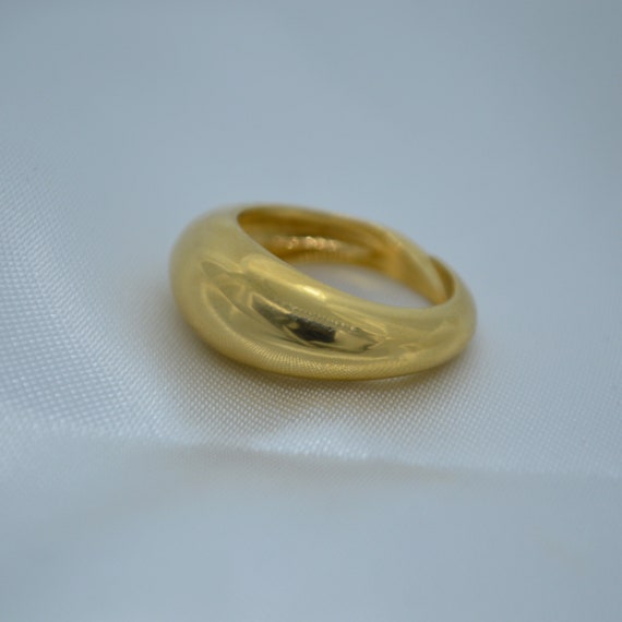 Ring Stopper in 925 Silver Bathed in 18kt Yellow Gold, Ring