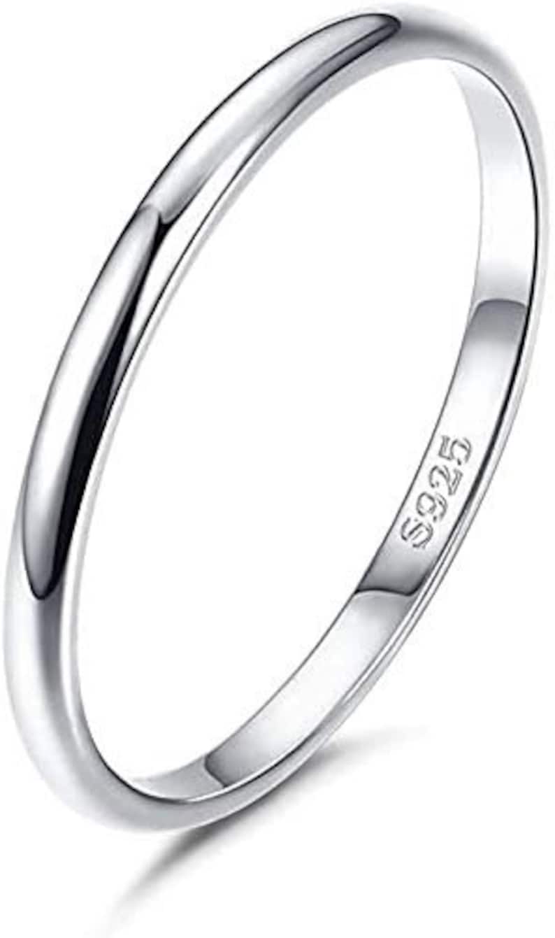 Fedina ferma anello in argento 925 bagnato in oro giallo 18kt, ferma anelli, anello sottile argento e oro,anello impilabile, anello liscio immagine 4