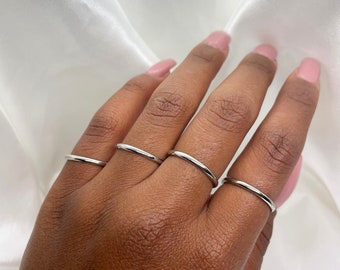 Fedina ferma anello in argento 925 bagnato in oro giallo 18kt, ferma anelli, anello sottile argento e oro,anello impilabile, anello liscio