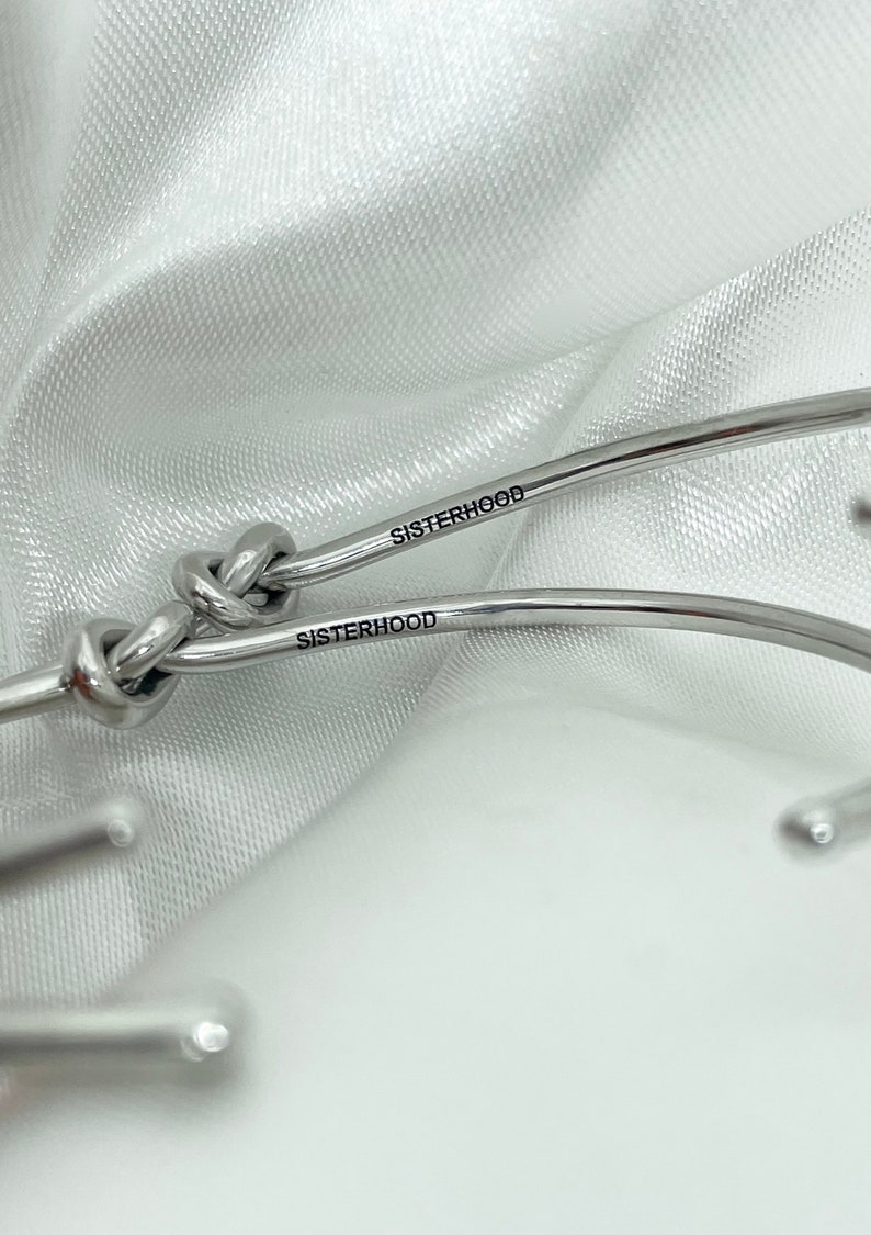 Starres Knotenarmband aus 925er Silber, Versprechensarmband, Damenarmbänder. Bild 7
