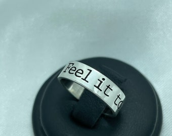 925 zilveren bandring, Franse bandring, heren- en damesring, platte bandring, unisex ring, gepersonaliseerde ring