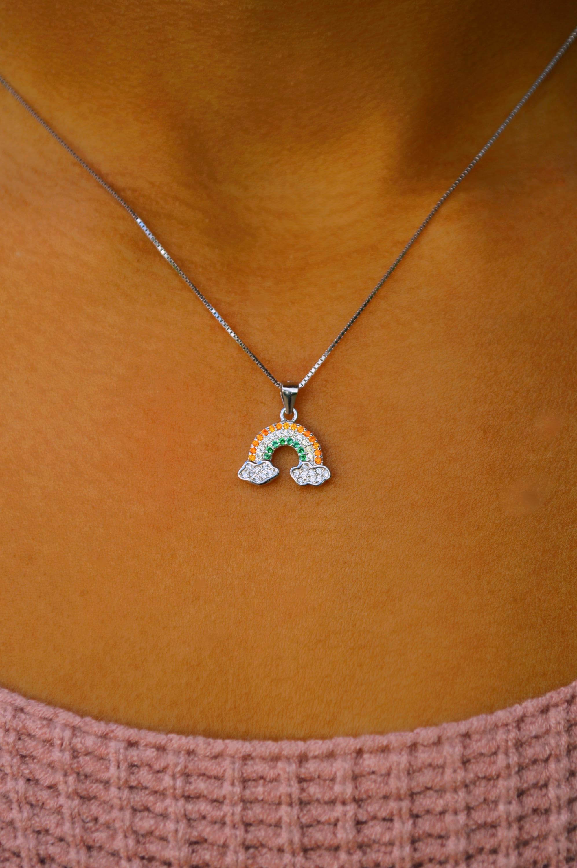 Collana Stella Polare: Ciondolo celeste in argento sterling con zirconi