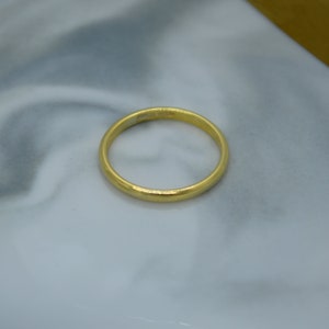 Fedina ferma anello in argento 925 bagnato in oro giallo 18kt, ferma anelli, anello sottile argento e oro,anello impilabile, anello liscio immagine 6