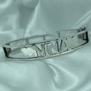 Pulsera lisa con nombre en plata 925, pulsera personalizada, pulsera lisa, pulsera unisex.