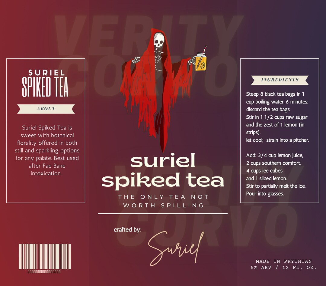 Suriel Spike Tea Digital Label PNG PDF Etsy