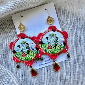 Tarantella earrings, Italian earrings, Sicilian earrings