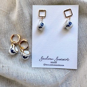 Small espresso cup hoops and studs