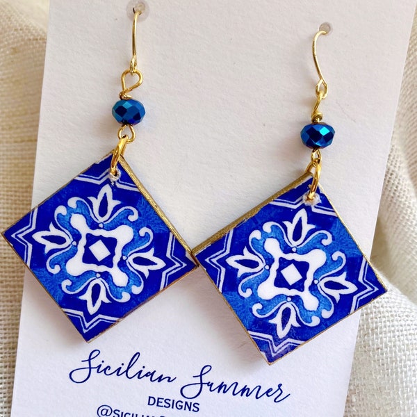Tile Earrings Etsy