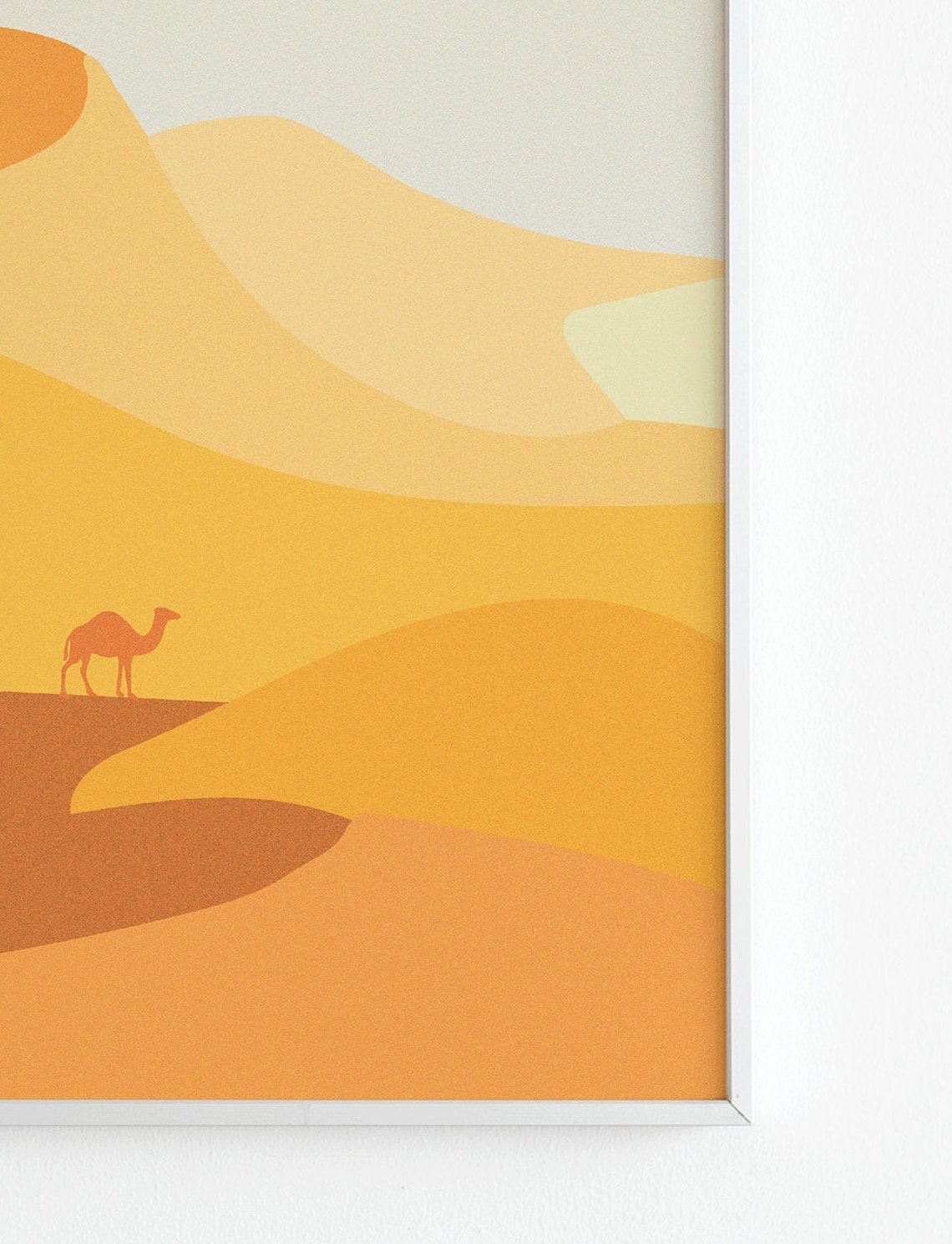 Sand Dunes Wall Art Illustration Landscape Wall Frame Wall Etsy