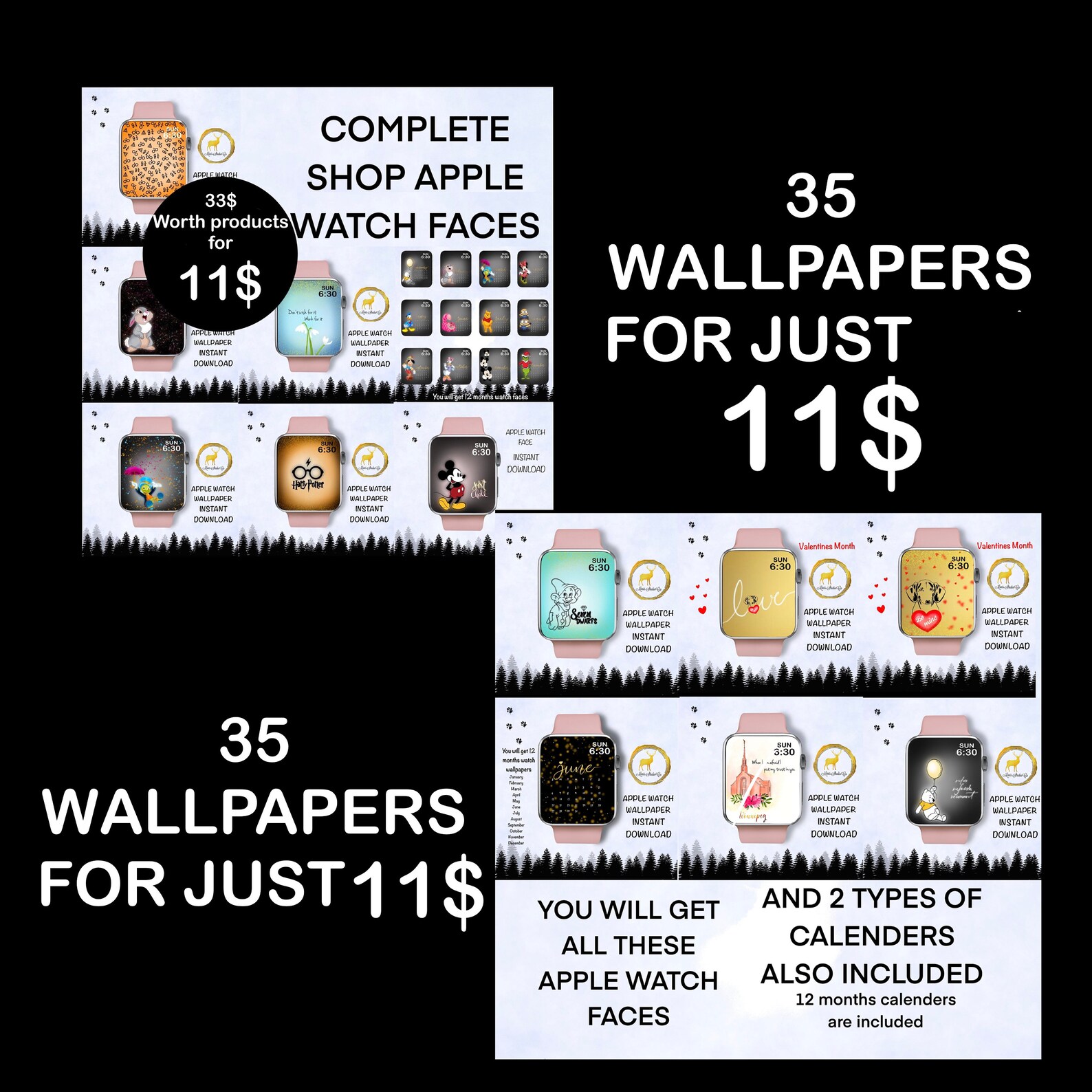 Apple Watch Wallpaper Harry Potter Watch Face Apple Watch | Etsy