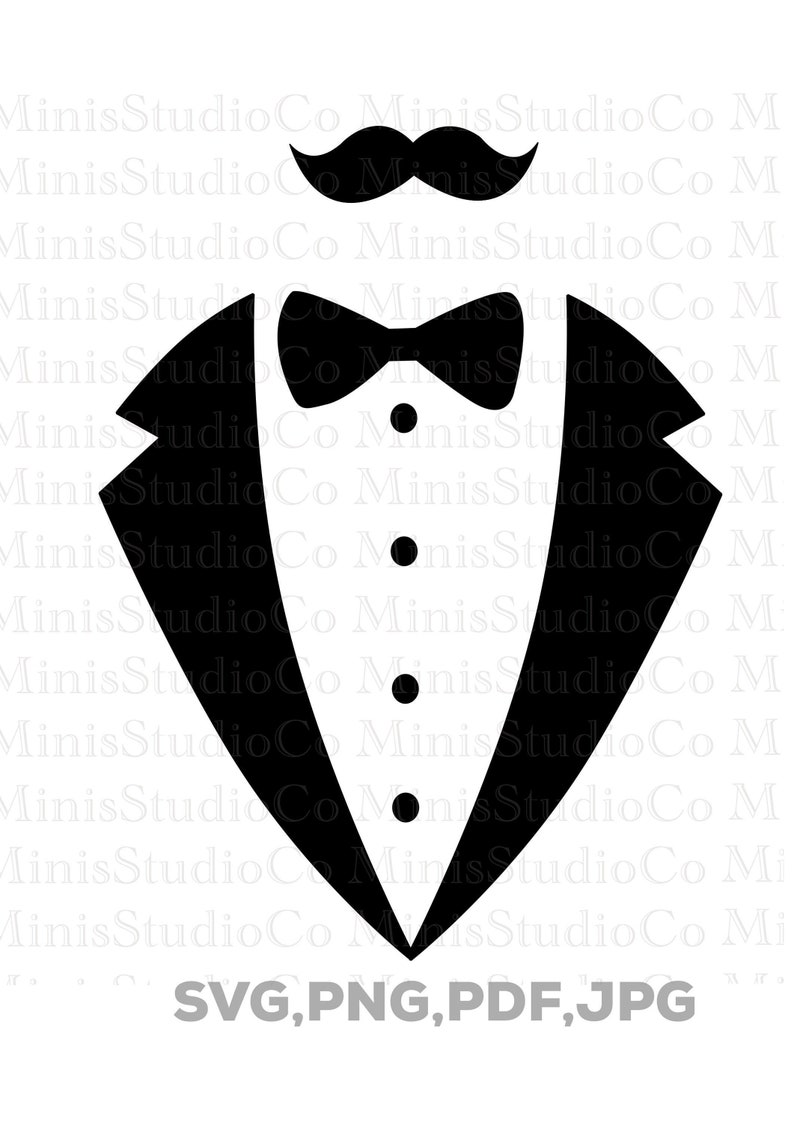 Download Tuxedo svg Tuxedo Moustache Svg Shirt Svg Bow Tie Black | Etsy