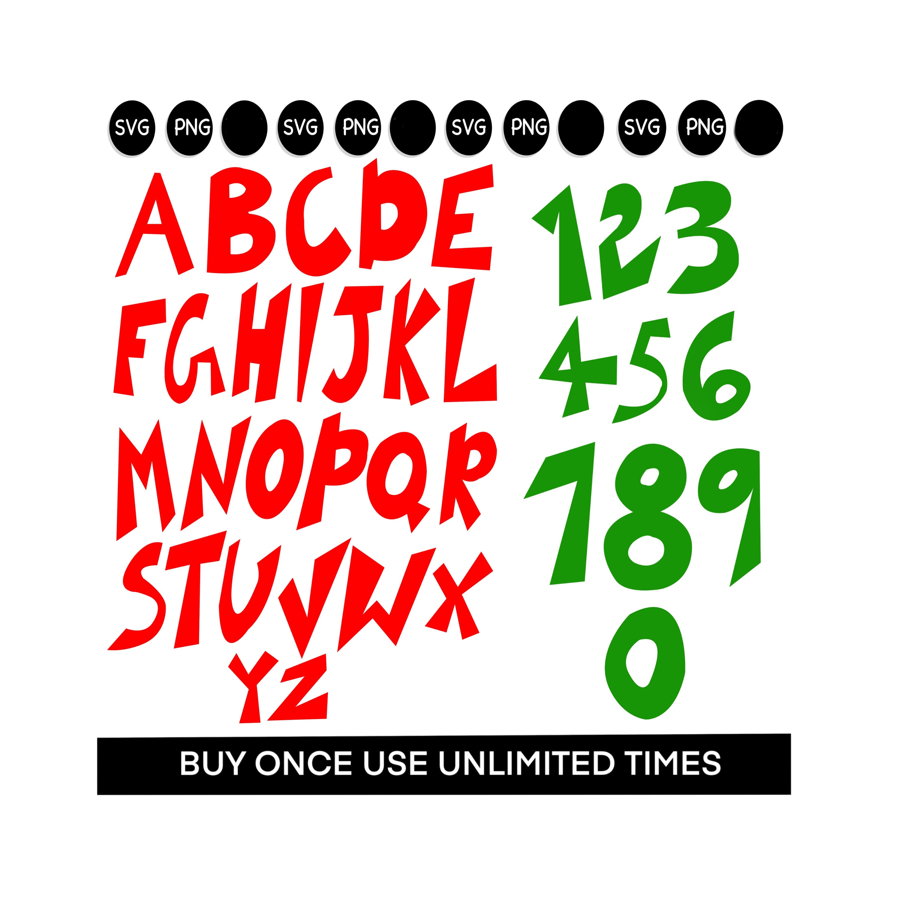 Grinch Font and Numbers Svg Grinch Svg Clip Art Svg png Etsy