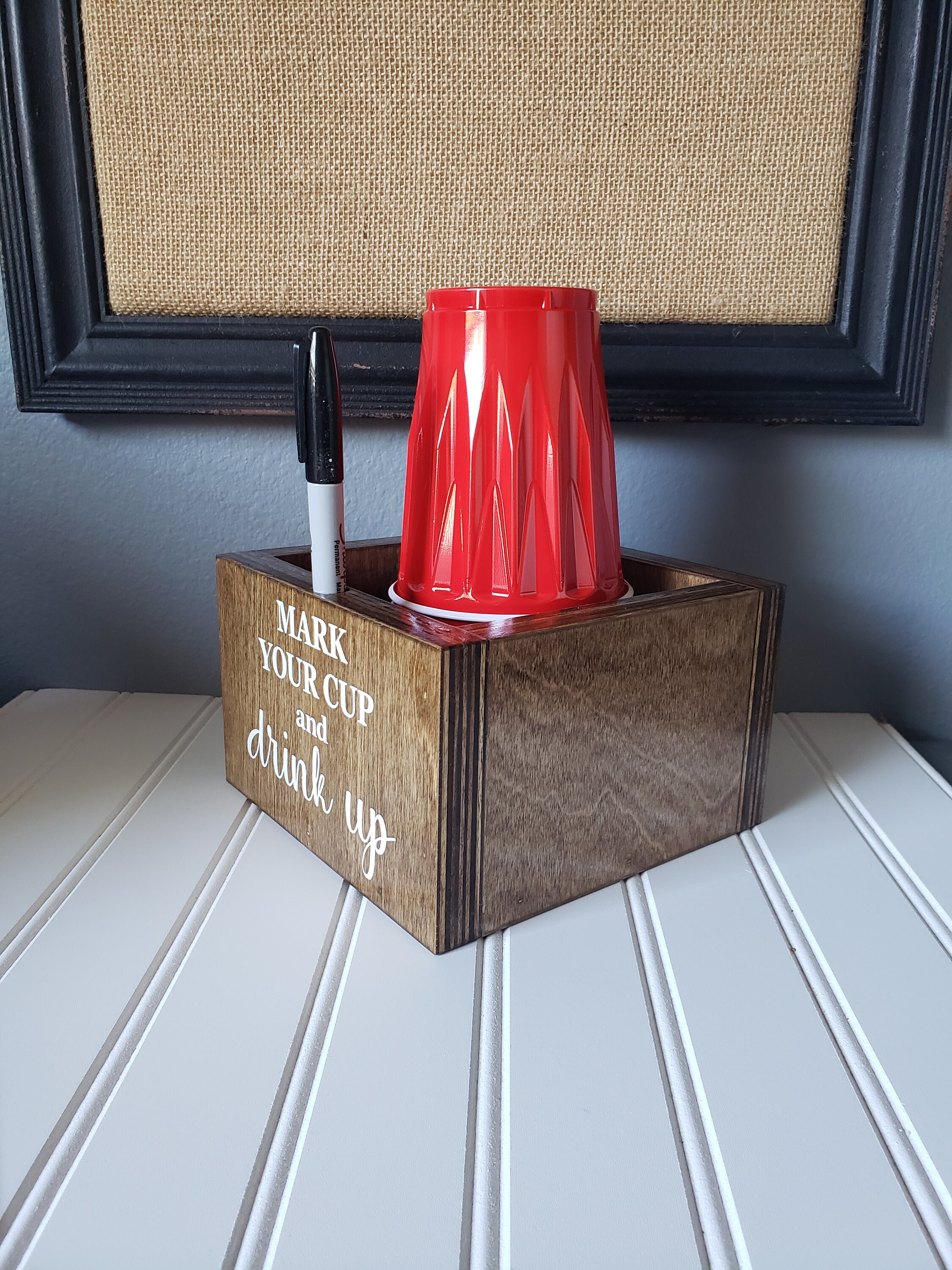 Mark Your Cup/ Wood solo cup holder/ solo cup holder Etsy