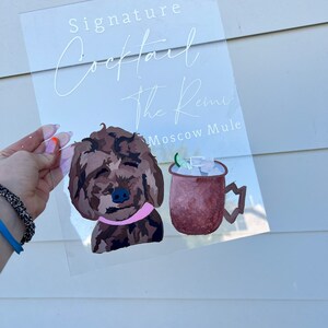 Signature cocktails pet sign | Bar sign | signature cocktail sign | acrylic cocktail sign | Open bar sign | Wedding