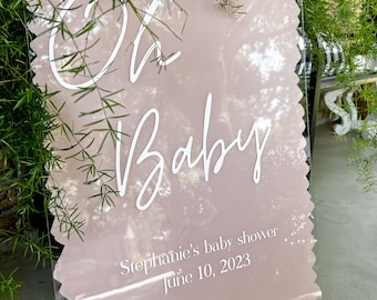 Baby shower sign | Oh baby | Acrylic sign | Baby shower