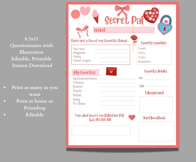 valentine-s-day-secret-pal-questionnaire-printable-gift-etsy