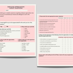 Modello di questionario per sondaggi sull'apprezzamento dei dipendenti, sondaggi di valutazione dei dipendenti, team building manageriale, attività del team