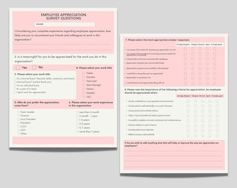 Employee Appreciation Survey Questionnaire Template, Employee Evaluation Surveys, Manager Team Building, team activities