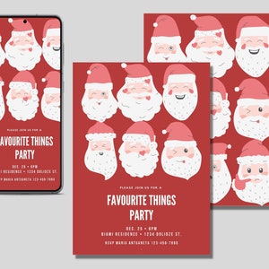 Favorite Things Party Invite, Gift Exchange Invite, Christmas Party,Christmas Brunch Invite,Favorite Things Brunch Printable,Holiday Brunch