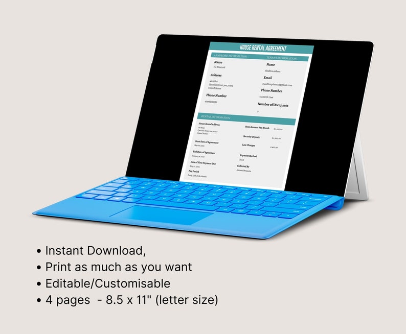 House Rental Lease Agreement Template Editable Rental Agreement