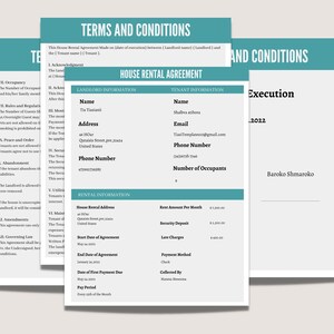 House Rental Lease Agreement Template, Editable Rental Agreement, Simple Lease Contract, Rental Forms, Landlord Forms, Edit in Canva