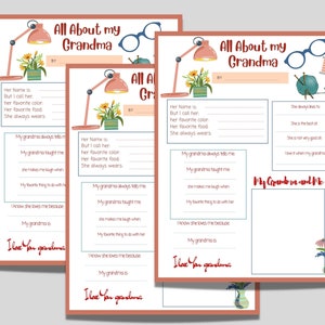 All About My Grandma PRINTABLE INTERVIEW, All About Mom &amp; Grandma ...