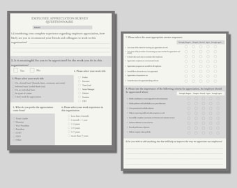 Employee Appreciation Survey Questionnaire Employee Evaluation Surveys, coworker appreciation day, Manager Team Building, team activities.