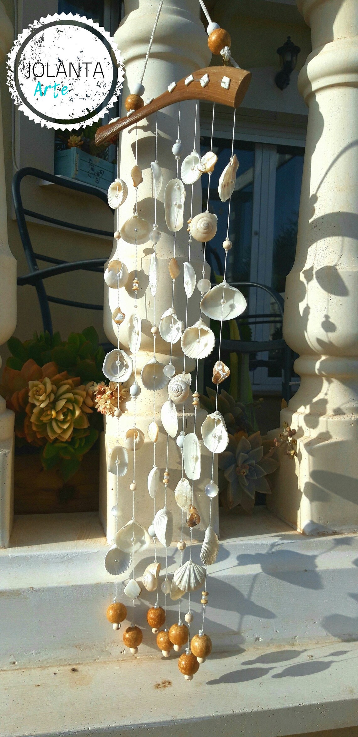 Natural Seashell Wind Chimes /garden Decor Home Decor / Coastal Beach