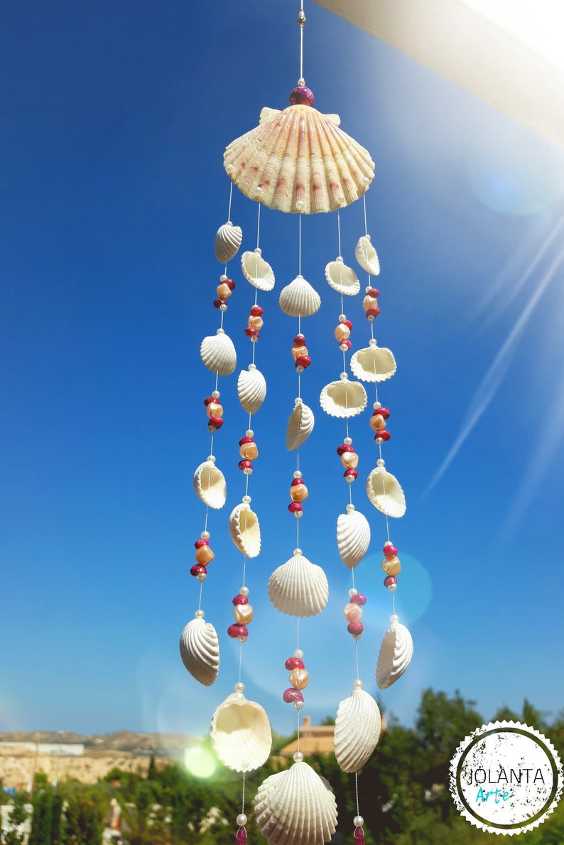 Concha marina natural hecha a mano Escalopes Viento Chimes | Etsy