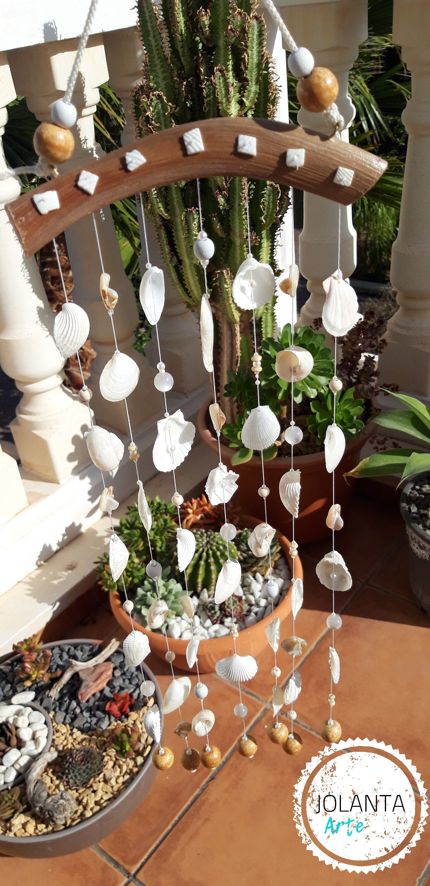 Natural Seashell Wind Chimes /garden Decor Home Decor / Coastal Beach