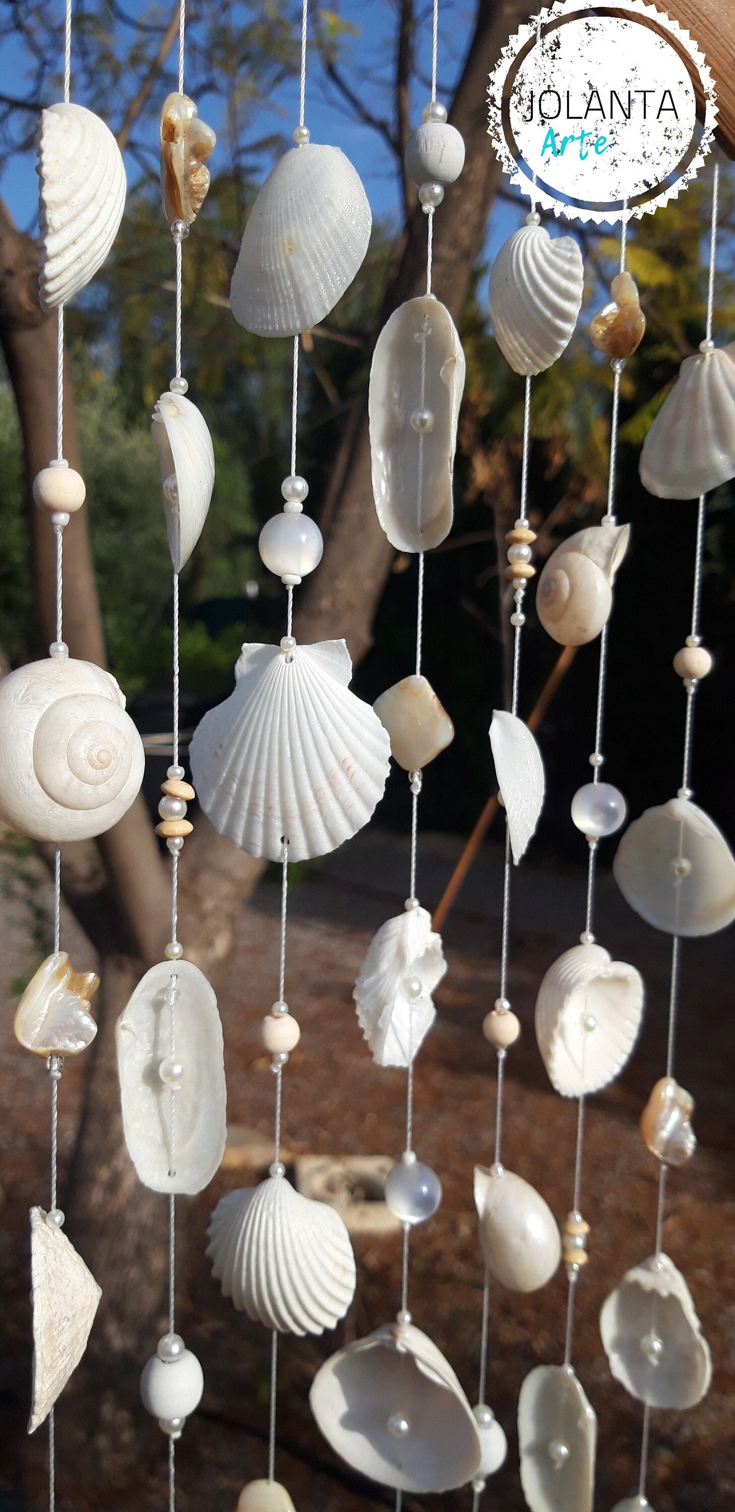 Natural Seashell Wind Chimes /garden Decor Home Decor / Coastal Beach