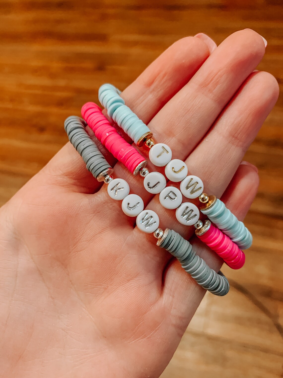 CUSTOMIZABLE Classic Clay Bead Name Bracelet Beads By Your Etsy