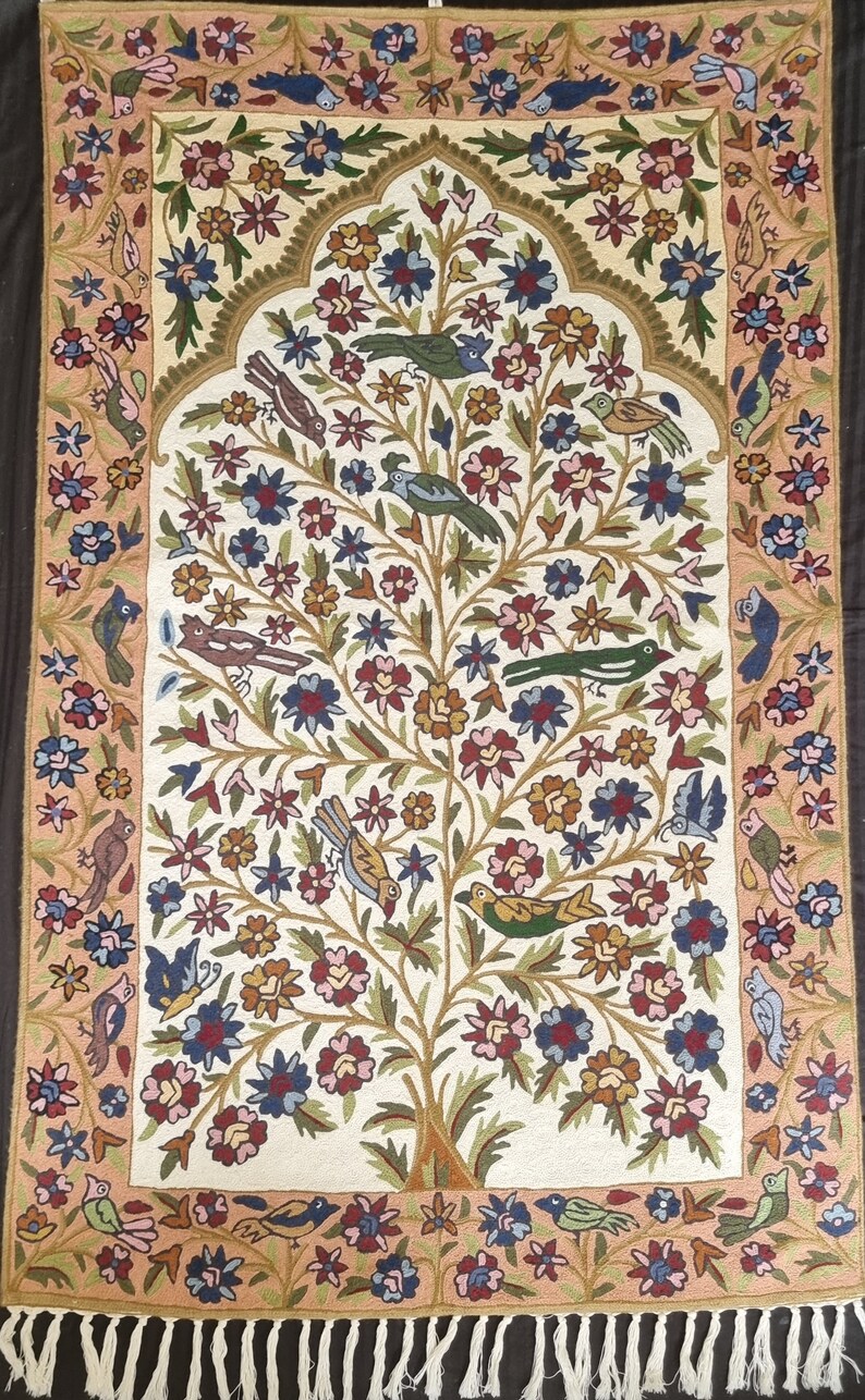 Kashmiri Tree of Life Chainstitch Wallhanging Etsy