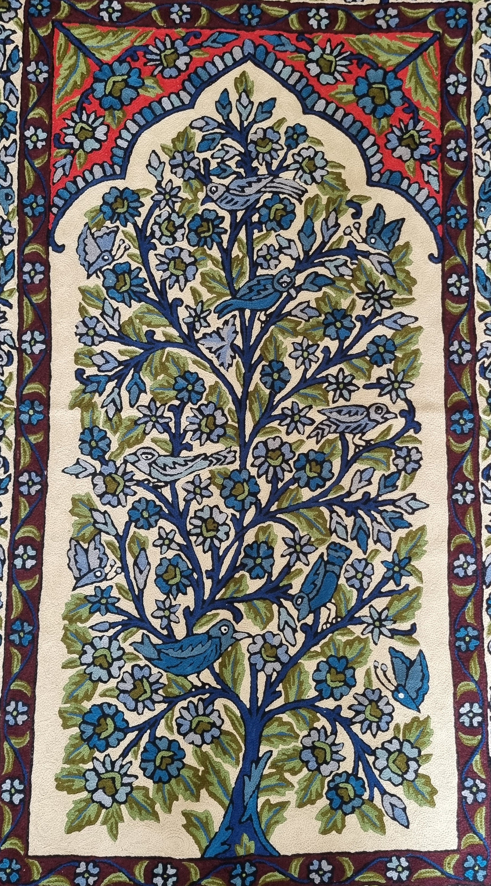 Kashmiri Tree of Life Chainstitch Wallhanging Etsy