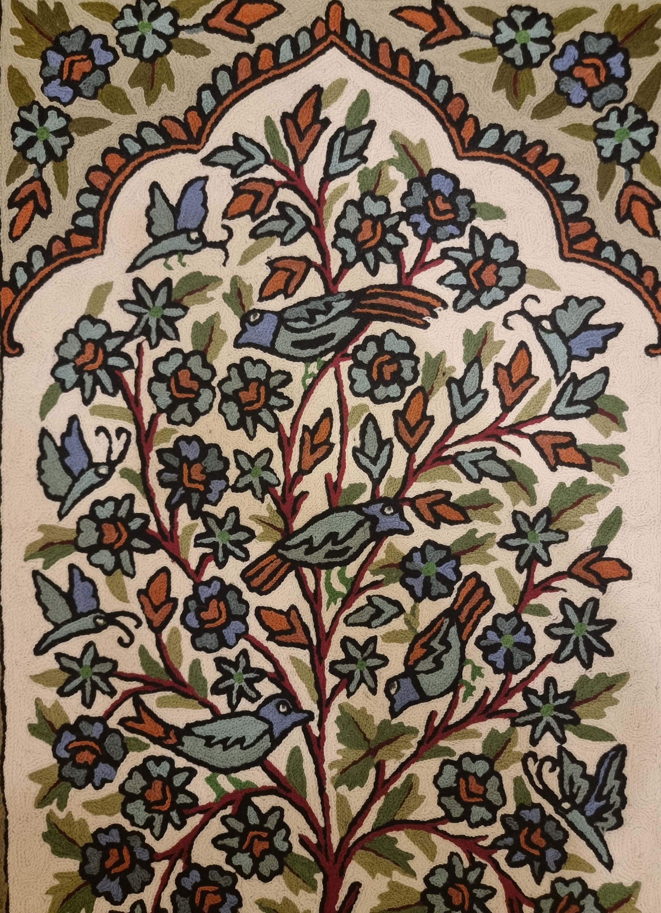 Kashmiri Tree of Life Chainstitch Rug - Etsy