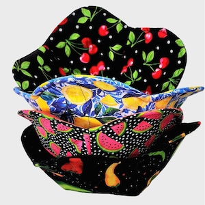 Bowl Cozy, Microwave Cozy, Hot or Cold Bowl Holder, Bowl Pot Holder, Hot Pad - 100% Cotton - Fits Bowls 4-8" - Great Gift Idea!