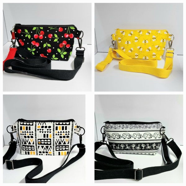 CELL PHONE Crossbody Purse - Med/Small Bags - Sz- 9"x 5.5"- Stand Up bottom - Wristlet & CB Straps - Key Fob -- Free  Sm Zip Wallet!!